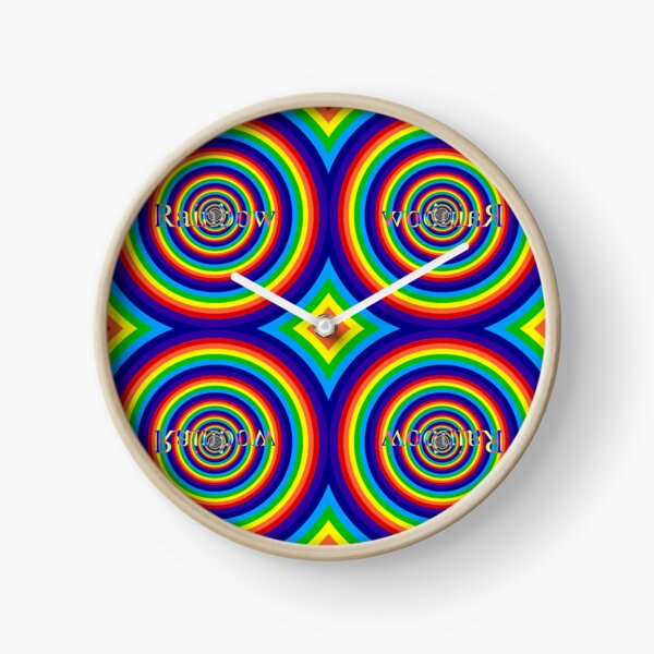 Circle, 2D shape, Psychedelic art Clock