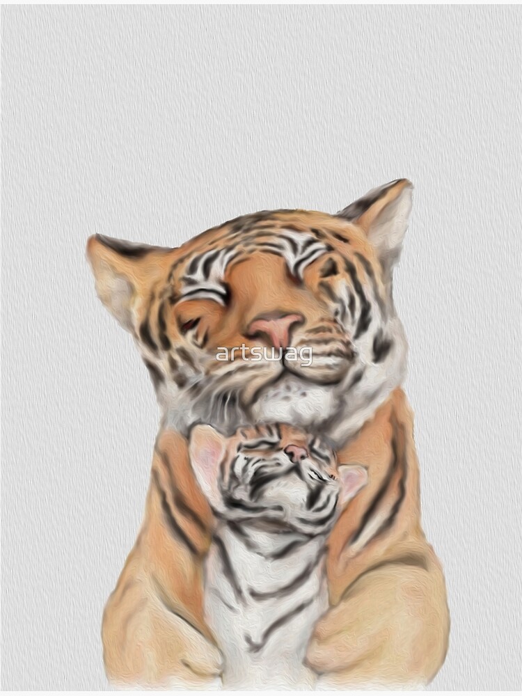 Mama Tiger and Baby Tiger - Cute Animals - Graphics Art | Poster