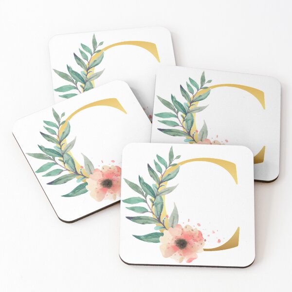 Item preview, Floral Gold Monogram C - Letter Art designed and sold by MysticMagpie.