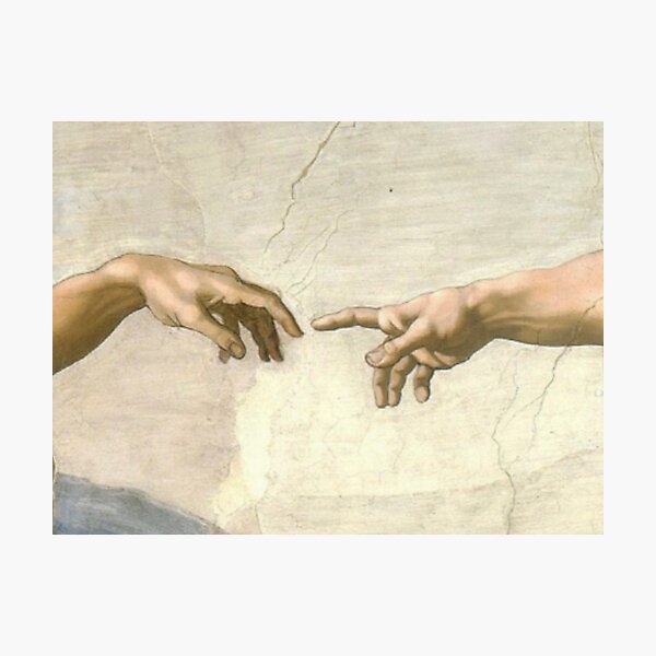 the creation of adam zoomed in mask Photographic Print