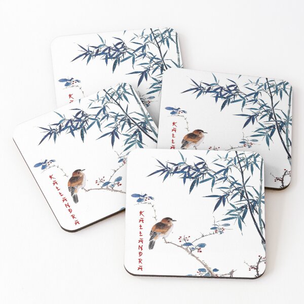 Item preview, Little brown bird on bamboo branches - China painting designed and sold by Kallandra.