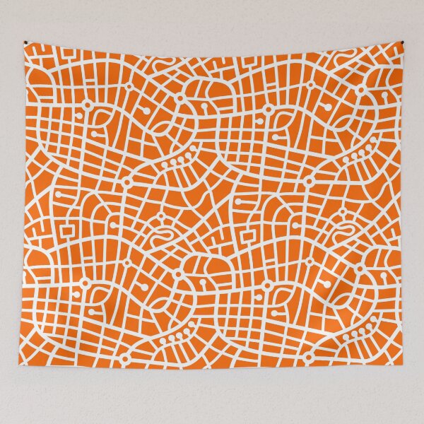 Item preview, Pattern 030520 - White on Orange designed and sold by Artberry.