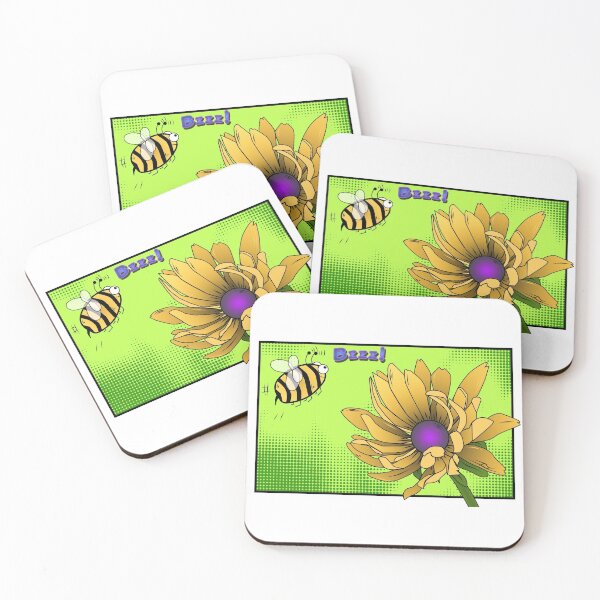 Item preview, Comic Book Style Bee and Yellow Rudbeckia Flower designed and sold by shane22.