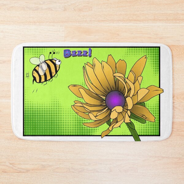 Item preview, Comic Book Style Bee and Yellow Rudbeckia Flower designed and sold by shane22.