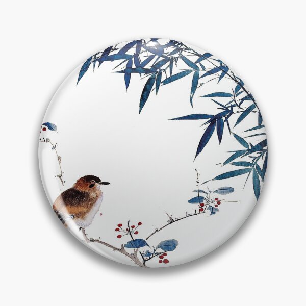 Item preview, Little brown bird on bamboo branches - China painting designed and sold by Kallandra.