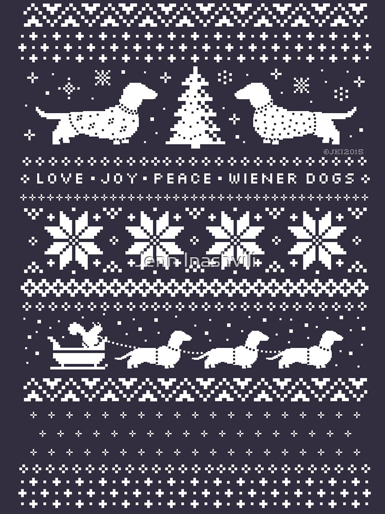 Dachshunds Christmas Sweater Pattern by ShortCoffee