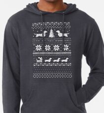 Sudadera con capucha ligera Dachshunds Christmas Sweater Pattern