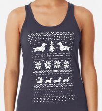 Dackel-Weihnachtsstrickjacke-Muster Tank Top für Frauen