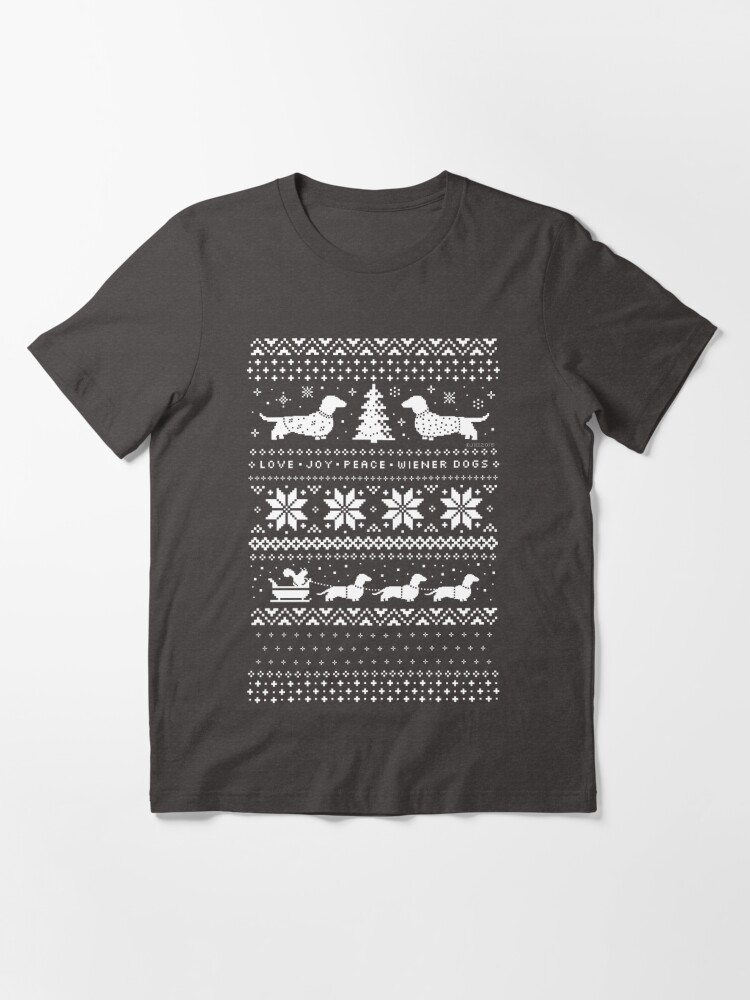 Alternate view of Dachshunds Christmas Sweater Pattern Essential T-Shirt