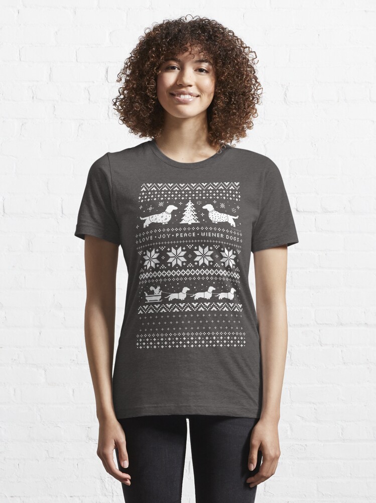Alternate view of Dachshunds Christmas Sweater Pattern Essential T-Shirt