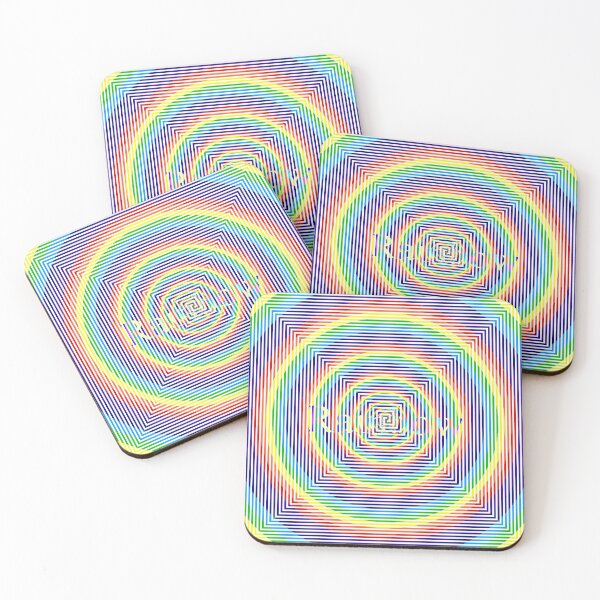 Circle, Psychedelic art Coasters (Set of 4)