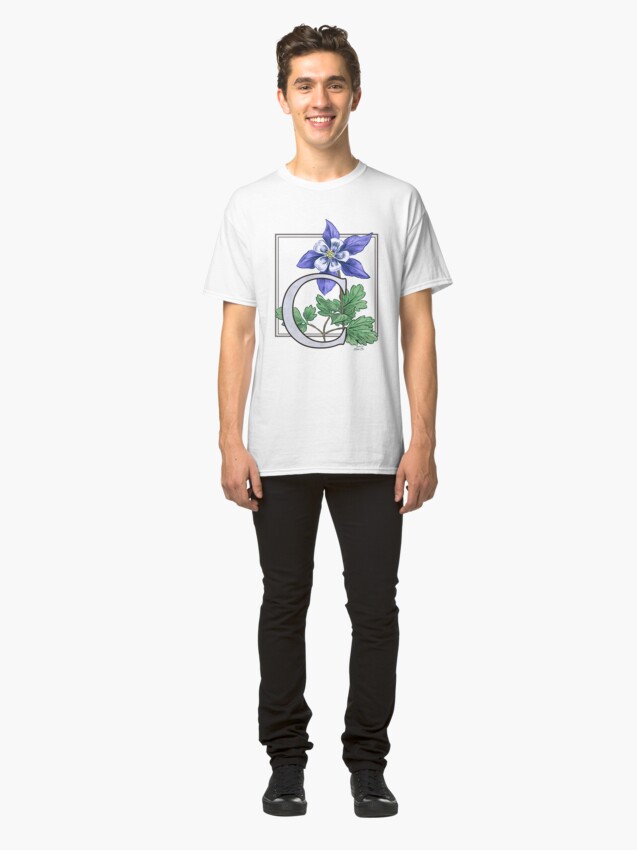 Alternate view of C is for Columbine Flower Monogram Classic T-Shirt