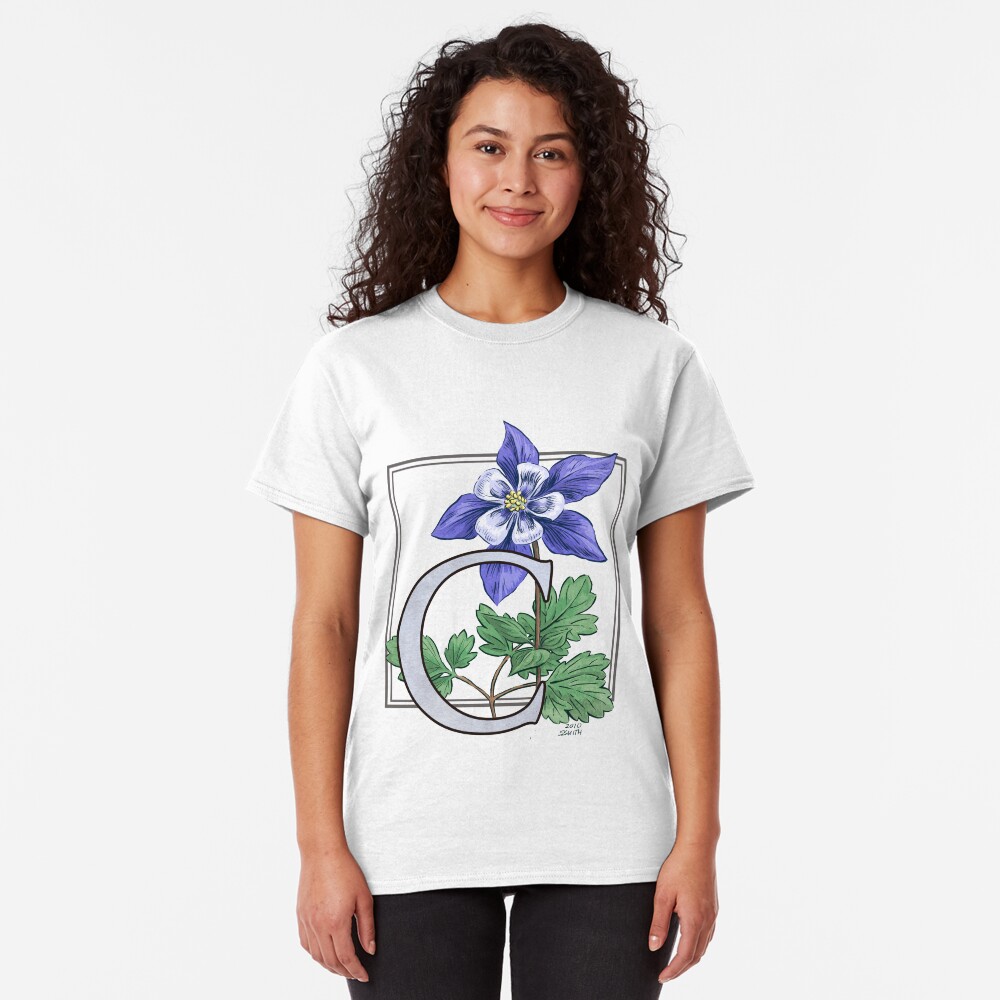 C is for Columbine Flower Monogram Classic T-Shirt