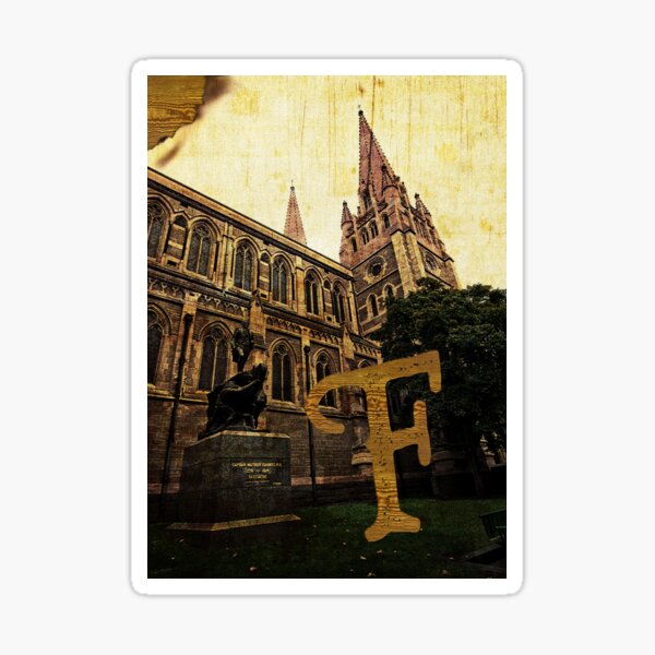 Grungy Melbourne Australia Alphabet Letter F Captain Matthew Flinders Sticker
