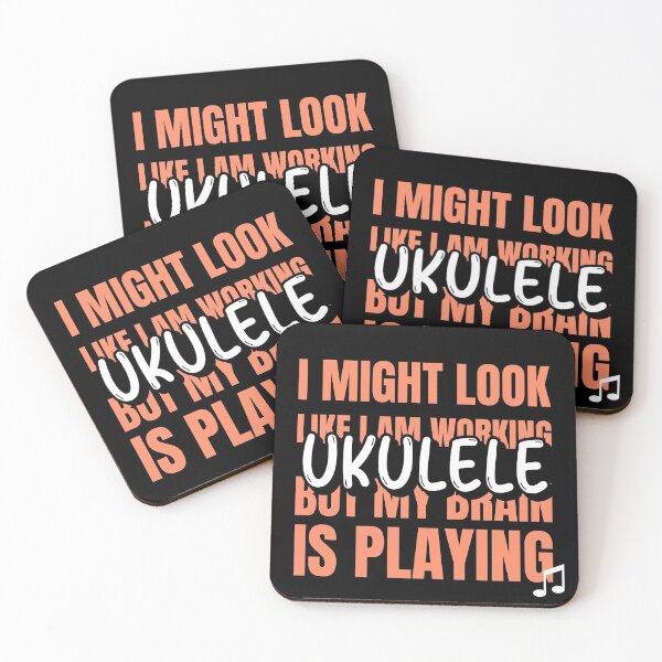 Item preview, Ukulele I Might Look Like I am Working But My Brain Is Playing Ukulele designed and sold by joabaj.