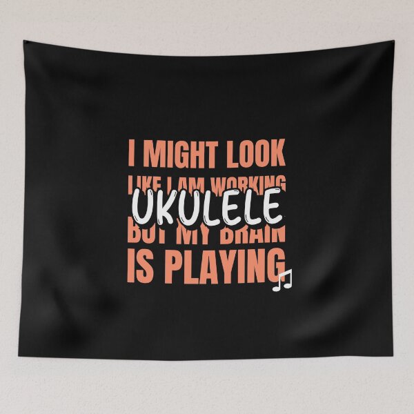 Item preview, Ukulele I Might Look Like I am Working But My Brain Is Playing Ukulele designed and sold by joabaj.