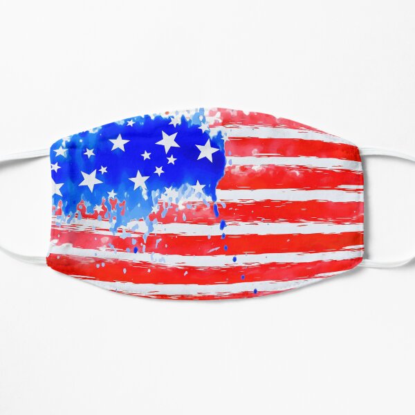 Water Color American Flag Mask Mask