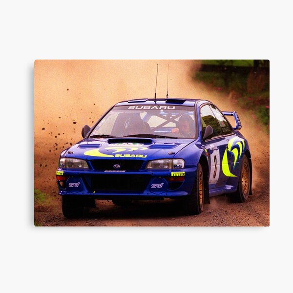 Colin McRae racing in his Impreza STI World Rally Car Canvas Print