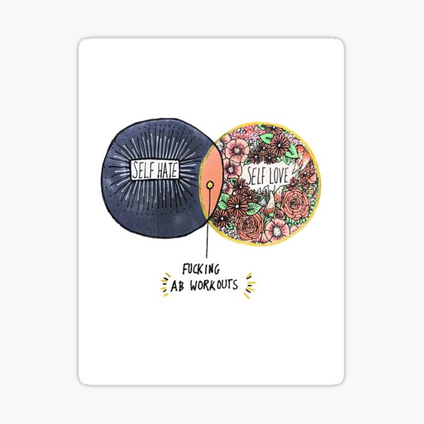 Self love vs self hate Hand Drawn edit Sticker
