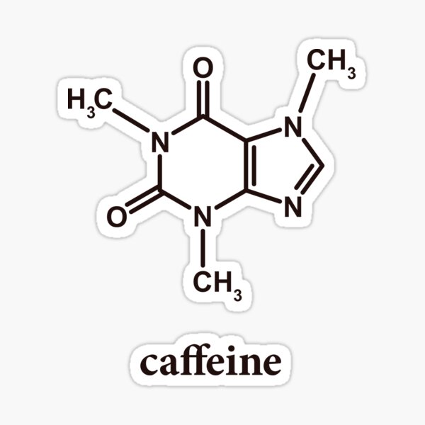 Caffeine Molecule Sticker