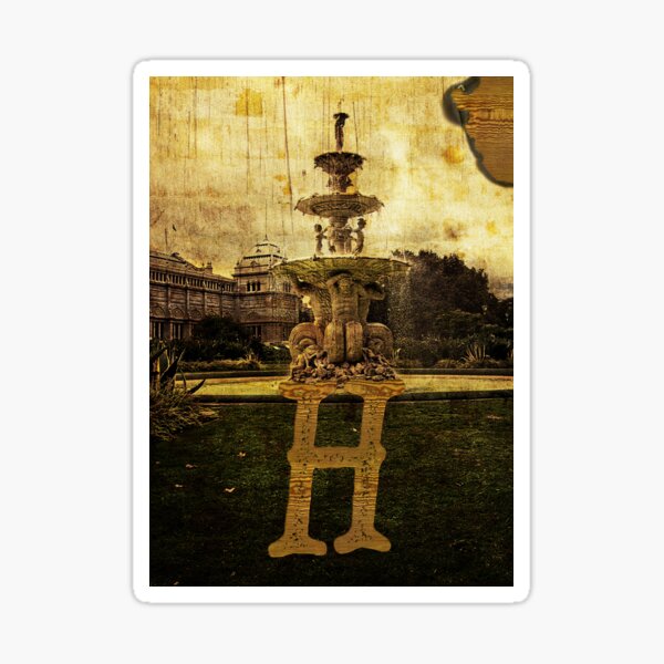 Grungy Melbourne Australia Alphabet Letter H Hochgurtel Fountain Sticker