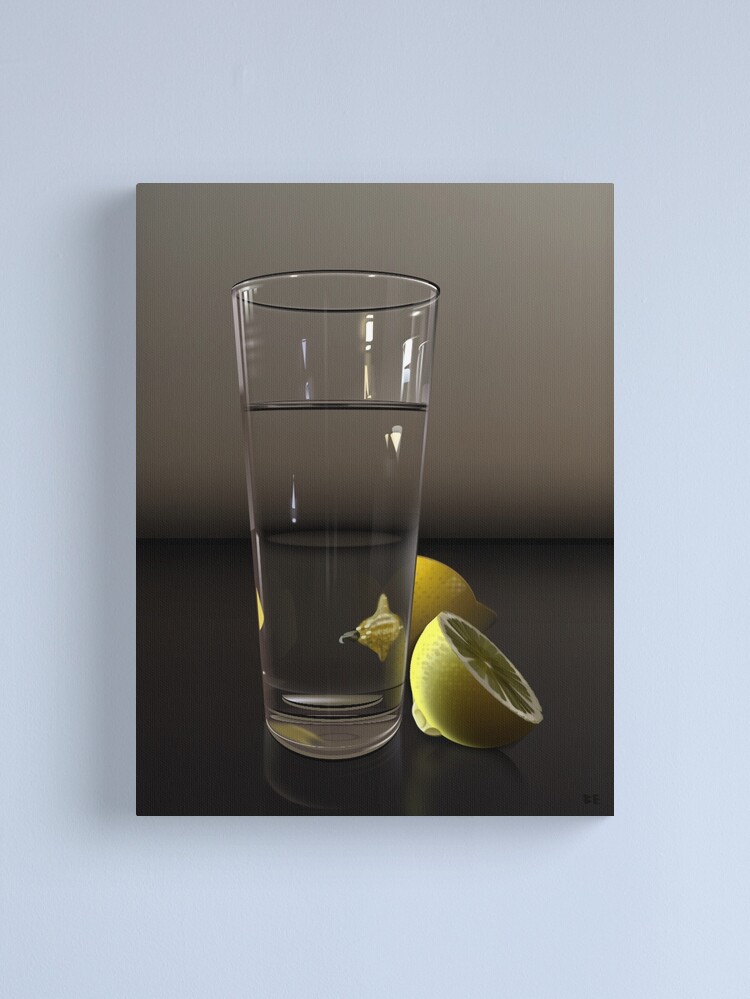 Alternate view of Pure CSS Still Life - Water and Lemons Canvas Print