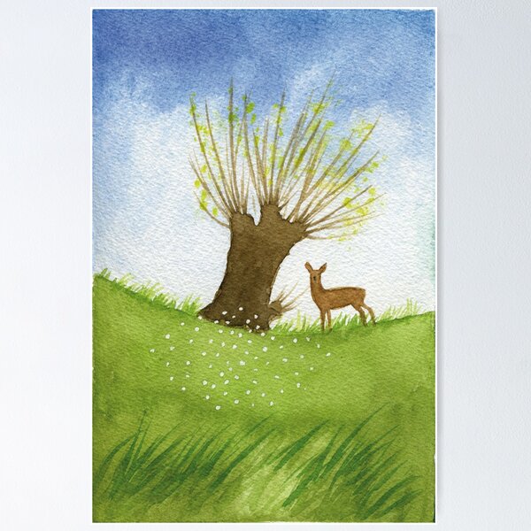 Item preview, Deer and willow designed and sold by hollywutz.