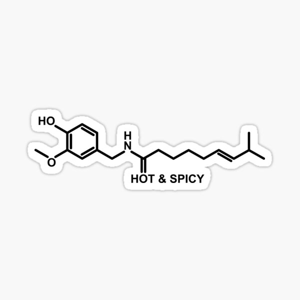Hot and Spicy: Capsaicin Molecule Sticker