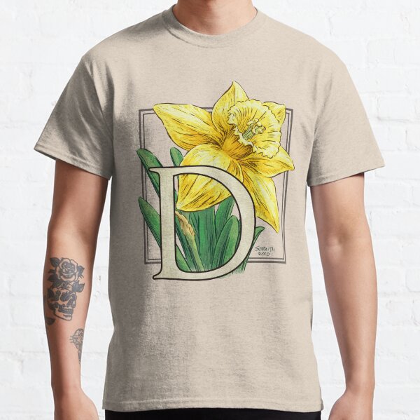 D is for Daffodil Flower Monogram Classic T-Shirt