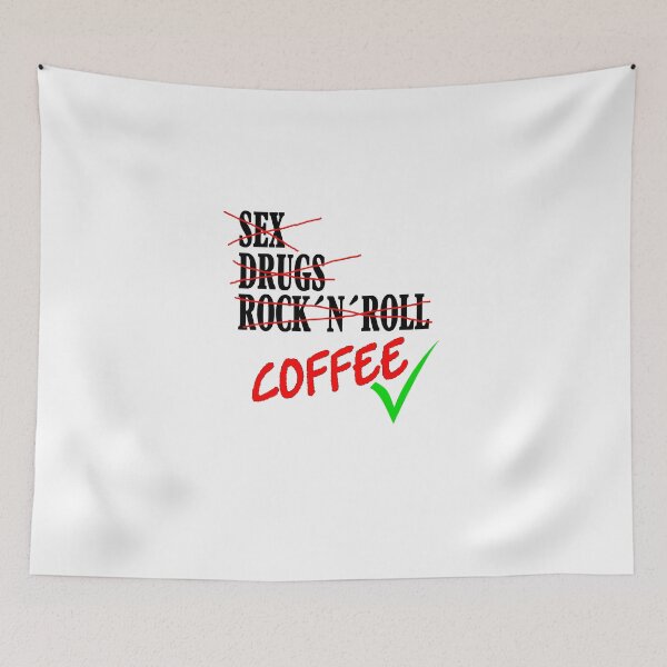 Item preview,  Drugs and rock'n'roll when there's coffee? Coffee is the only thing to help muffle. Great gift idea. Perfect for every festival. designed and sold by frankuffmann.