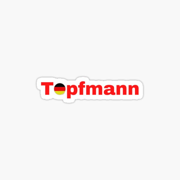 Topfmann Pot Pan Saucepan German Flag Red Writing Sticker