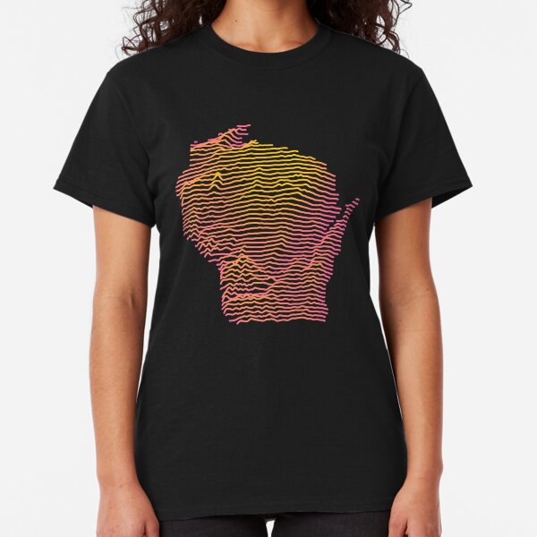 Wisconsin Map Art - Joy Plot Topography Classic T-Shirt