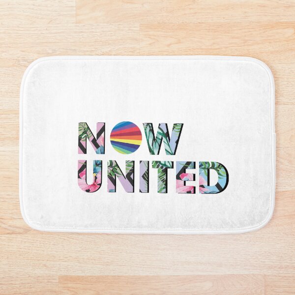 Logo Now United Floral Edit Logo Green Happy Bath Mat