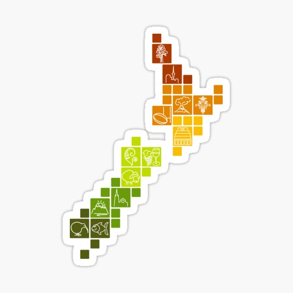 New Zealand Fun Map Sticker