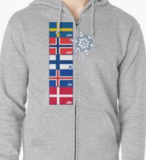 Nordische Kreuzflaggen Kapuzenjacke