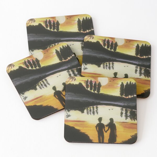 Item preview, Couple Romantic sunset view designed and sold by AbhisArtWorld.