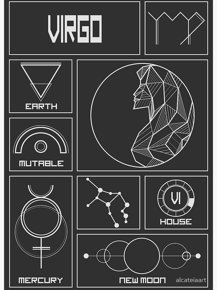 Virgo Profile Zodiac Signs Art Board Print