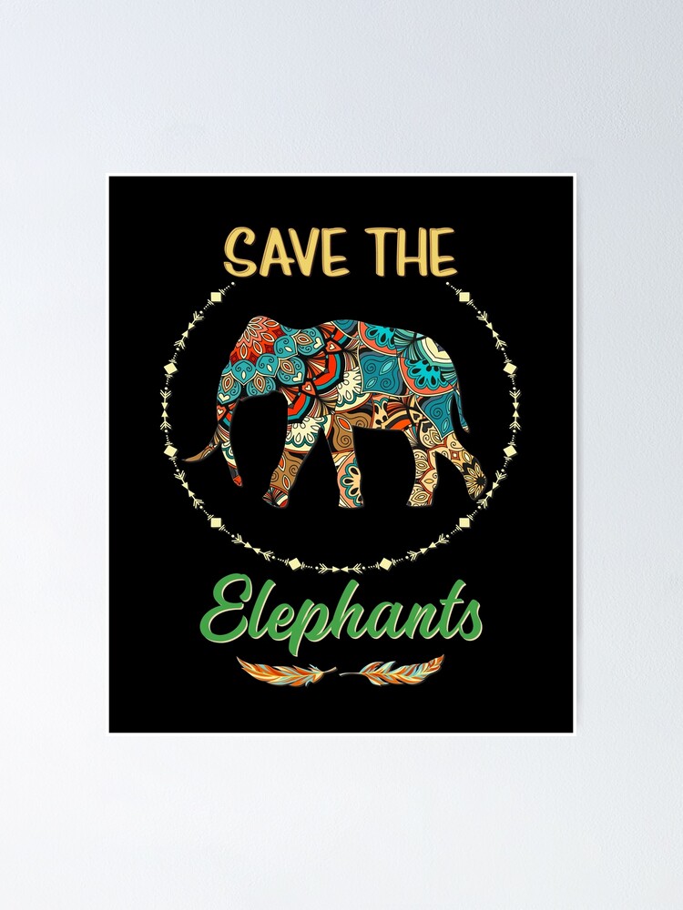 "Save The Elephants Tribal Boho Native American Earth Day Design