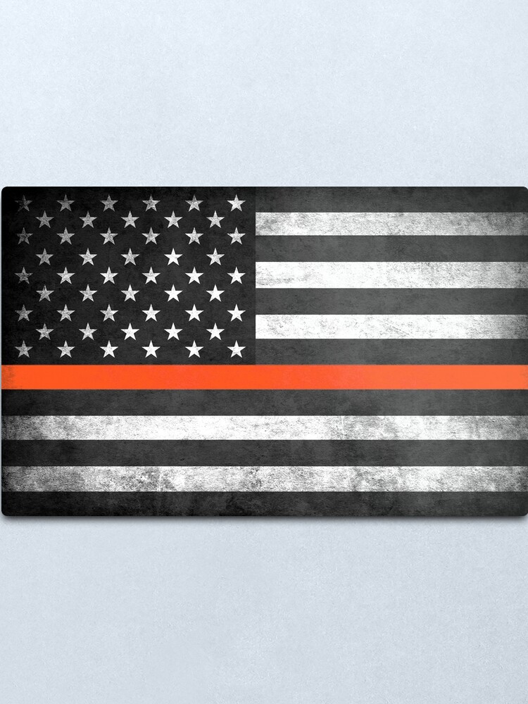 Alternate view of Thin Orange Line Metal Print