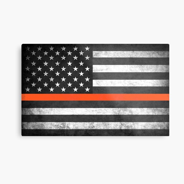 Thin Orange Line Metal Print