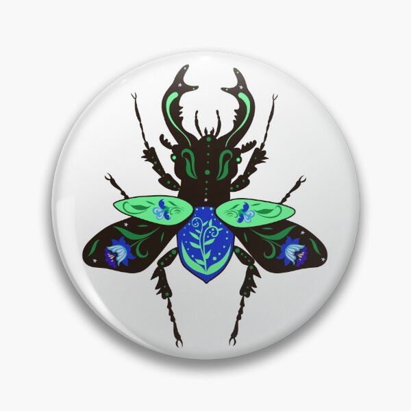 Item preview, Beetles pattern with decor on a white background designed and sold by burbura.