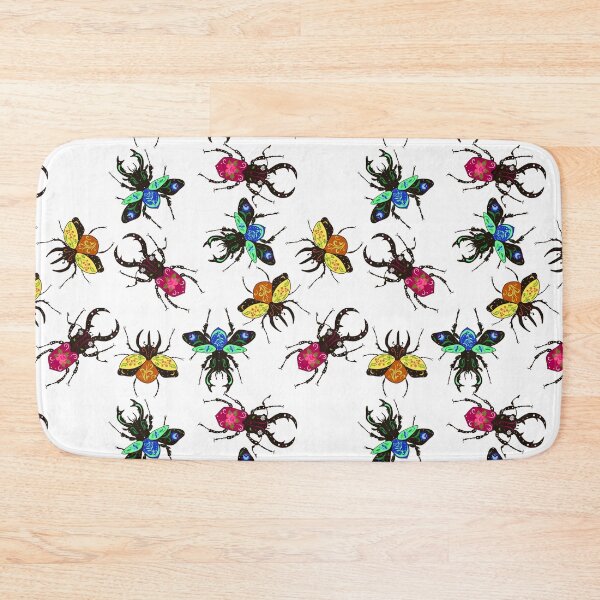 Item preview, Beetles pattern with decor on a white background designed and sold by burbura.