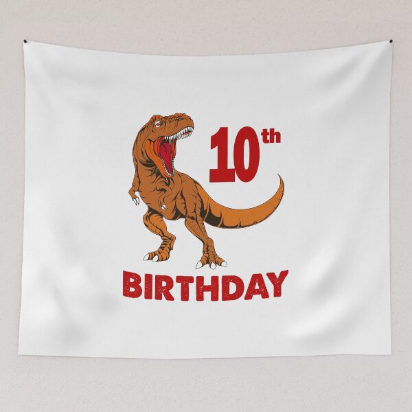 Item preview, 10th birthday with dinosaur designed and sold by AllShirts21.
