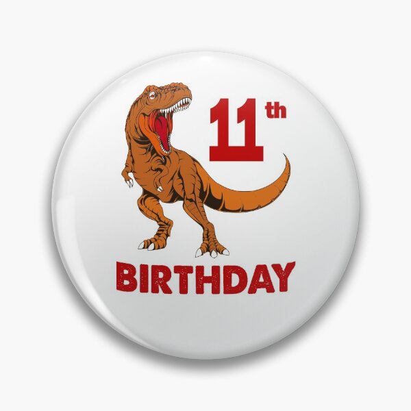 Item preview, 11th birthday with dinosaur designed and sold by AllShirts21.