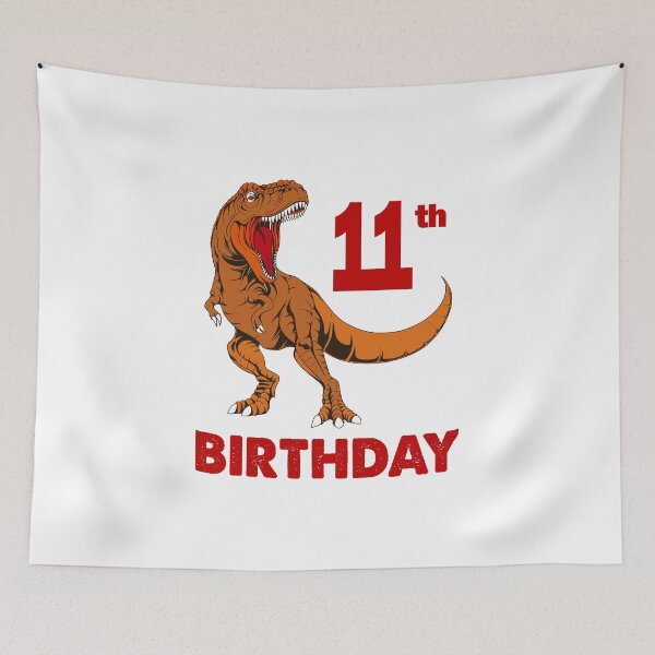 Item preview, 11th birthday with dinosaur designed and sold by AllShirts21.