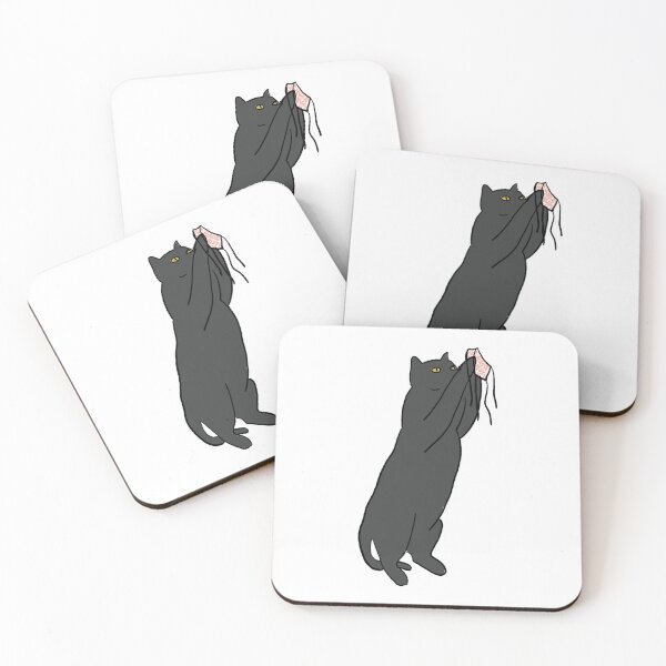 Item preview, Black cat receiving a face mask designed and sold by lawfulchaotic.