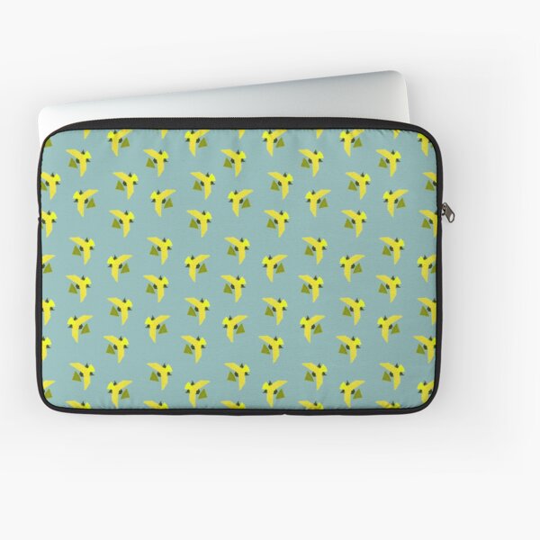 Yellow Geometric Birds pattern Laptop Sleeve