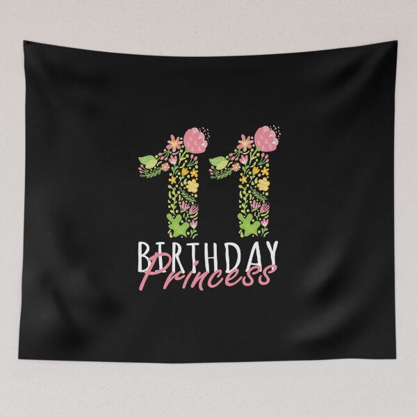 Item preview, 11th Birthday Princess 11 Years Old Girl Floral B-day Theme print designed and sold by Grabitees.