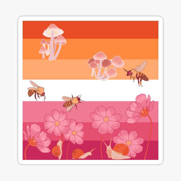 Cottagecore Lesbian Pride Flag Sticker