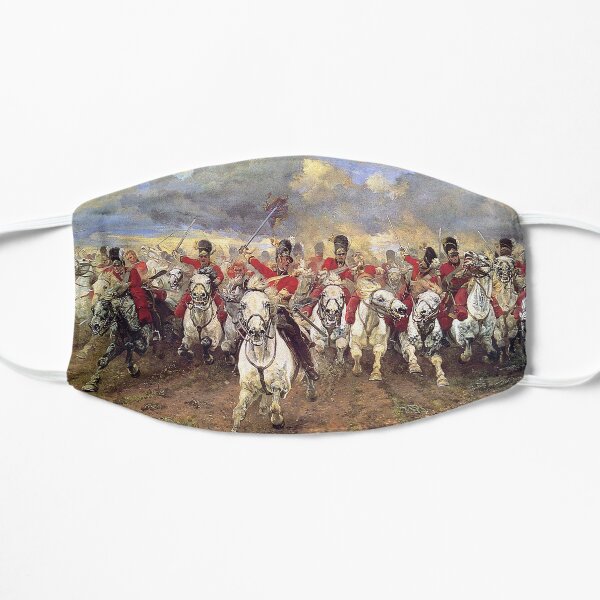 Scotland Forever! 1881, Battle of Waterloo, Lady Butler, Charge of the Royal Scots Greys. Flat Mask